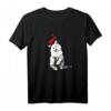 Damen Weißes Katzen T-Shirt mit Herzen und blauen Augen - Niedliches Katzenmotiv für Katzenliebhaberinnen, Katzenmamas & Tierfreunde