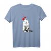 Damen Weißes Katzen T-Shirt mit Herzen und blauen Augen - Niedliches Katzenmotiv für Katzenliebhaberinnen, Katzenmamas & Tierfreunde