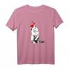 Damen Weißes Katzen T-Shirt mit Herzen und blauen Augen - Niedliches Katzenmotiv für Katzenliebhaberinnen, Katzenmamas & Tierfreunde