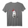 Damen Weißes Katzen T-Shirt mit Herzen und blauen Augen - Niedliches Katzenmotiv für Katzenliebhaberinnen, Katzenmamas & Tierfreunde