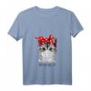 Damen T-Shirt mit Katze und Abstand halten Schutzmaske - Lustiges V-Ausschnitt Shirt für Frauen, perfekte Geschenkidee für jeden Anlass