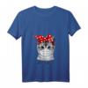 Damen T-Shirt mit Katze und Abstand halten Schutzmaske - Lustiges V-Ausschnitt Shirt für Frauen, perfekte Geschenkidee für jeden Anlass