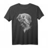 Süße Katze mit Mond - Lustiges Katzen T-Shirt für Tierliebhaber & Humorfreunde