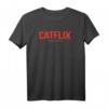 CATFLIX Brrringe Watching Streaming Katzen T-Shirt - Lustiges Parodie-Shirt für Serien- und Katzenliebhaber