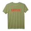 CATFLIX Brrringe Watching Streaming Katzen T-Shirt - Lustiges Parodie-Shirt für Serien- und Katzenliebhaber