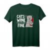 Cats And Wine Make Everything Fine - Lustiges Wein Katzen T-Shirt für Damen, Mädchen & Herren, perfekt für Wein- und Katzenliebhaber