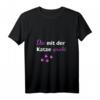 Katzen Spruch T-Shirt mit V-Ausschnitt – Lustiges Geschenk für Katzenliebhaberinnen, Katzenmamas & Katzenfans mit Humor
