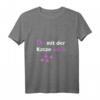Katzen Spruch T-Shirt mit V-Ausschnitt – Lustiges Geschenk für Katzenliebhaberinnen, Katzenmamas & Katzenfans mit Humor
