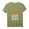 Damen Katzenbesitzer Katzen würden Whisky saufen Schnaps Geschenk T-Shirt mit V-Ausschnitt – Lustiges Tiergeschenk für Katzenliebhaber und Katzenmamas