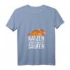Damen Katzenbesitzer Katzen würden Whisky saufen Schnaps Geschenk T-Shirt mit V-Ausschnitt – Lustiges Tiergeschenk für Katzenliebhaber und Katzenmamas