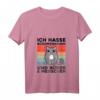 Damen Lustiges Katzen T-Shirt mit V-Ausschnitt – Für Büromenschen und Katzenliebhaberinnen, Perfekt als Geschenk zu Weihnachten & Geburtstag