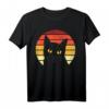 Katze Retro Sonnenuntergang Katzen T-Shirt - Buntes, Lustiges Katzenmotiv für Freizeit, Strand und Katzenliebhaber