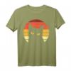 Katze Retro Sonnenuntergang Katzen T-Shirt - Buntes, Lustiges Katzenmotiv für Freizeit, Strand und Katzenliebhaber