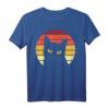 Katze Retro Sonnenuntergang Katzen T-Shirt - Buntes, Lustiges Katzenmotiv für Freizeit, Strand und Katzenliebhaber