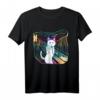 Der Schrei einer Katze - Lustiges abstraktes Kunst T-Shirt mit buntem Polygon-Design für Katzenliebhaber