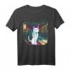 Der Schrei einer Katze - Lustiges abstraktes Kunst T-Shirt mit buntem Polygon-Design für Katzenliebhaber