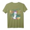 Der Schrei einer Katze - Lustiges abstraktes Kunst T-Shirt mit buntem Polygon-Design für Katzenliebhaber