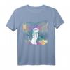 Der Schrei einer Katze - Lustiges abstraktes Kunst T-Shirt mit buntem Polygon-Design für Katzenliebhaber