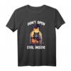 Böse Katze Don't Open Evil Inside Lustiges Schwarze Katze T-Shirt – Perfektes Geschenk für Katzenliebhaber und Humorvolle Tierfans