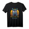 Herren Bester Katzenpapa Retro Best Cat Dad Katzenliebe T-Shirt – Lustiges Geschenk für Katzenliebhaber zum Geburtstag, Vatertag & Weihnachten