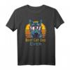 Herren Bester Katzenpapa Retro Best Cat Dad Katzenliebe T-Shirt – Lustiges Geschenk für Katzenliebhaber zum Geburtstag, Vatertag & Weihnachten
