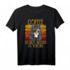 Coffee Because Murder Is Wrong Damen Vintage T-Shirt – Lustiges Kaffee- und Katzenmotto für Damen mit Humor