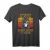 Coffee Because Murder Is Wrong Damen Vintage T-Shirt – Lustiges Kaffee- und Katzenmotto für Damen mit Humor