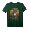 Coffee Because Murder Is Wrong Damen Vintage T-Shirt – Lustiges Kaffee- und Katzenmotto für Damen mit Humor