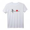 Heartbeat Katzen T-Shirt mit Herzlinie und Kater im Comicstyle – Perfekte Geschenkidee für Katzenliebhaber zu Weihnachten und Geburtstag