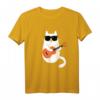 Katzen und Gitarre T-Shirt mit Sonnenbrille – Perfektes Geschenk für Katzenliebhaber, Musiker, Gitarrenspieler und Jazz-Fans