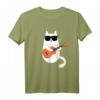 Katzen und Gitarre T-Shirt mit Sonnenbrille – Perfektes Geschenk für Katzenliebhaber, Musiker, Gitarrenspieler und Jazz-Fans