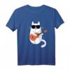 Katzen und Gitarre T-Shirt mit Sonnenbrille – Perfektes Geschenk für Katzenliebhaber, Musiker, Gitarrenspieler und Jazz-Fans
