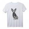 Sphynx Katze T-Shirt Schwarz und Weiß – Klassisch geschnitten, doppelt genähter Saum für Katzenliebhaber