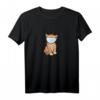 Süße rote Katze mit Maske Gesichtsmasken T-Shirt für Katzenliebhaber - Lustiges Katzendesign für Katzenmamas & Papas