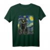 Sternennacht Vincent van Gogh Schwarze Katze Gemälde T-Shirt – Lustiges Katzenkunst-Shirt für Katzenliebhaber & Van Gogh Fans