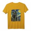 Sternennacht Vincent van Gogh Schwarze Katze Gemälde T-Shirt – Lustiges Katzenkunst-Shirt für Katzenliebhaber & Van Gogh Fans