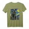 Sternennacht Vincent van Gogh Schwarze Katze Gemälde T-Shirt – Lustiges Katzenkunst-Shirt für Katzenliebhaber & Van Gogh Fans
