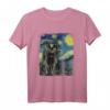 Sternennacht Vincent van Gogh Schwarze Katze Gemälde T-Shirt – Lustiges Katzenkunst-Shirt für Katzenliebhaber & Van Gogh Fans