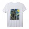Sternennacht Vincent van Gogh Schwarze Katze Gemälde T-Shirt – Lustiges Katzenkunst-Shirt für Katzenliebhaber & Van Gogh Fans