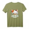 Cartoon Katze mit Sushi T-Shirt - Niedliches Japan-inspiriertes Design für Katzen- und Sushi-Fans, perfekt für Freizeit & Geschenke