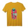 Katze und Alien im Weltraum T-Shirt für Männer und Frauen - Perfektes Geschenk für Science-Fiction, Astronomie und Haustierliebhaber