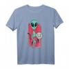 Katze und Alien im Weltraum T-Shirt für Männer und Frauen - Perfektes Geschenk für Science-Fiction, Astronomie und Haustierliebhaber