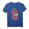 Katze und Alien im Weltraum T-Shirt für Männer und Frauen - Perfektes Geschenk für Science-Fiction, Astronomie und Haustierliebhaber