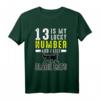 Lucky Number 13 Glückskatze T-Shirt - Lustiges schwarzes Katzen-Shirt für Tier- und Glücksmotiv-Fans, ideal als Geburtstagsgeschenk