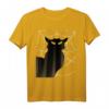 Gruselige Katze mit Spinnennetz und leuchtenden Augen T-Shirt – Perfekt für Halloween, Fasching und Katzenliebhaber