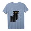 Gruselige Katze mit Spinnennetz und leuchtenden Augen T-Shirt – Perfekt für Halloween, Fasching und Katzenliebhaber