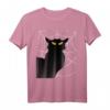 Gruselige Katze mit Spinnennetz und leuchtenden Augen T-Shirt – Perfekt für Halloween, Fasching und Katzenliebhaber