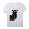 Gruselige Katze mit Spinnennetz und leuchtenden Augen T-Shirt – Perfekt für Halloween, Fasching und Katzenliebhaber