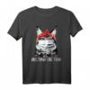 Abstand Halten! Katzenmaske mit Maine Coon Kätzchen - Humorvolles T-Shirt für Katzen- und Maskenliebhaber