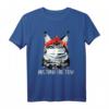 Abstand Halten! Katzenmaske mit Maine Coon Kätzchen - Humorvolles T-Shirt für Katzen- und Maskenliebhaber